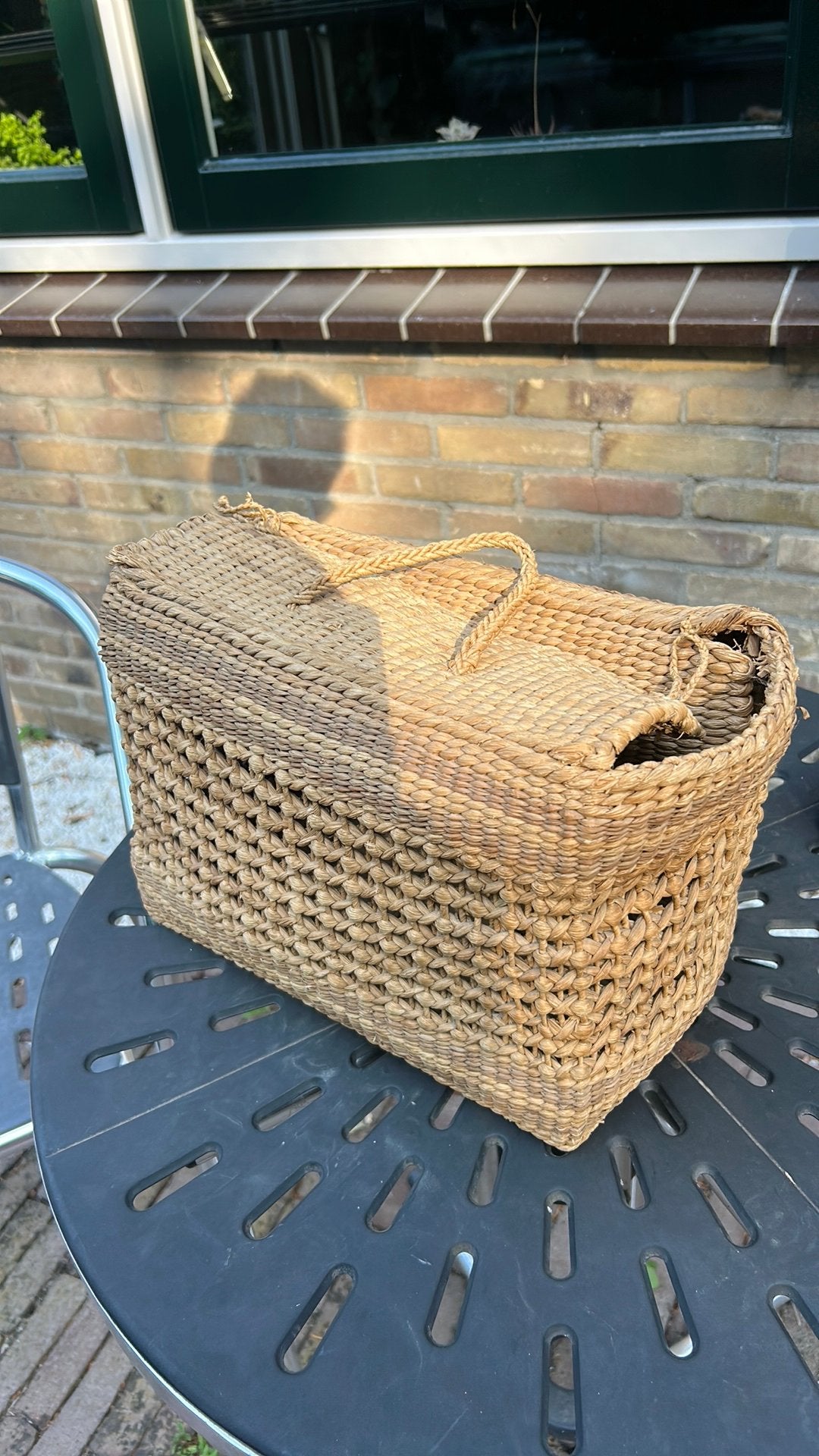 Rieten mandje  35x23, Ophalen of Verzenden, Zo goed als nieuw, Rond, Riet