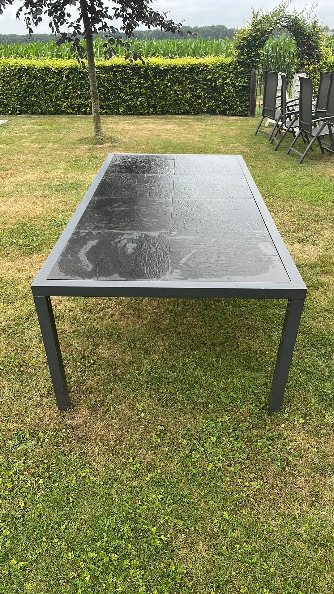 Tuintafel met tegels, Ophalen, Gebruikt, Rechthoekig, Aluminium
