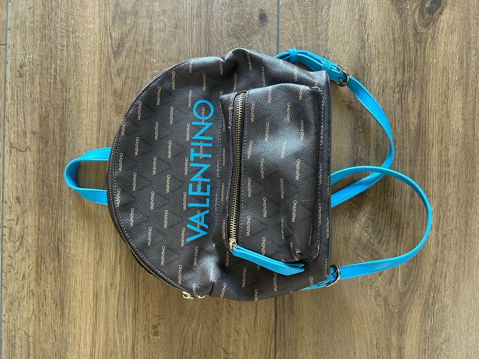 Valentino rugzak - Bruin met blauwe accenten, Overige merken, Minder dan 30 cm, Ophalen of Verzenden, Minder dan 25 cm