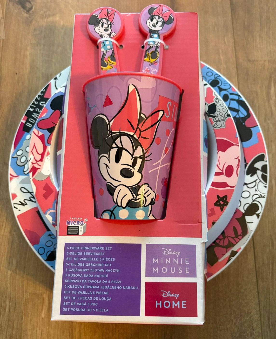 Disney Minnie Mouse 5-delig servies voor kinderen, Overige materialen, Nieuw, Ophalen of Verzenden, Overige stijlen