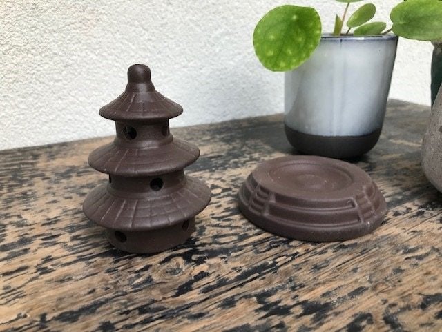 Chinese tempel wierookbrander wierookhouder wierook tempel, 9 cm, Verburgt Vintage, Geurverspreider, Bruin