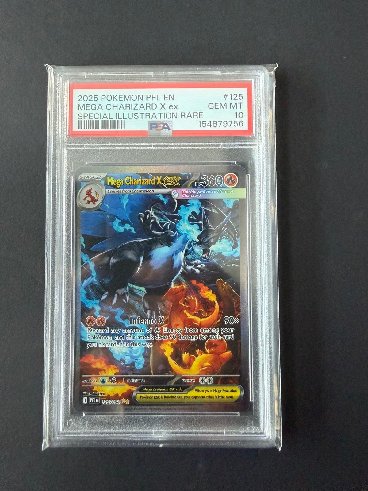 PFL 125/094 Mega Charizard X EX PSA 10 (beschrijving lezen!), Ophalen, Nieuw, Losse kaart