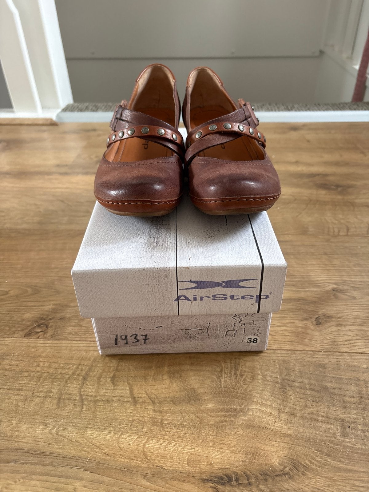 Airstep A.S.98 bruine leren ballerina's maat 38, Ophalen of Verzenden, Zo goed als nieuw, Bruin, Ballerina's