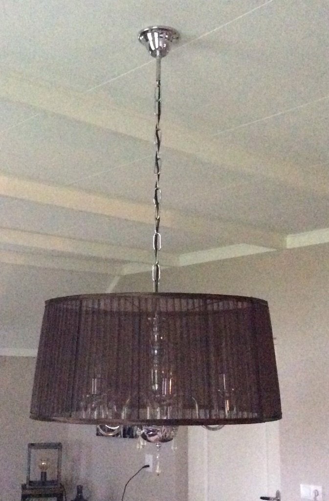 hanglamp bruin met met kaars armaturen, Ophalen, Gebruikt, Metaal