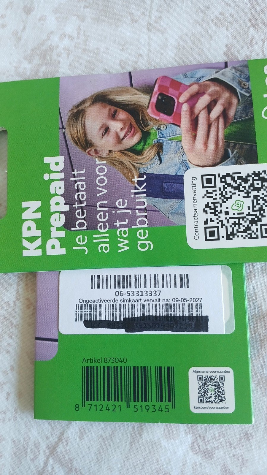 MOOI NUMMER KPN PREPAID 0653313337, Ophalen of Verzenden, Nieuw, KPN, Simkaart