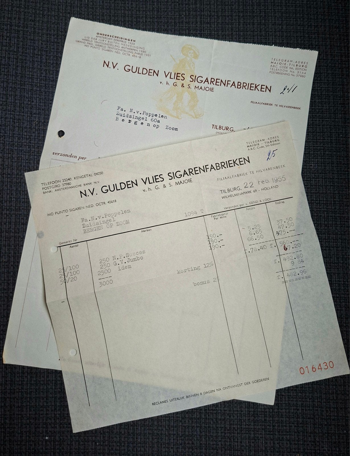 SIGAREN FABRIEK          - GULDEN VLIES  - TILBURG, Verzamelen, Ophalen of Verzenden, Gebruikt, Overige typen