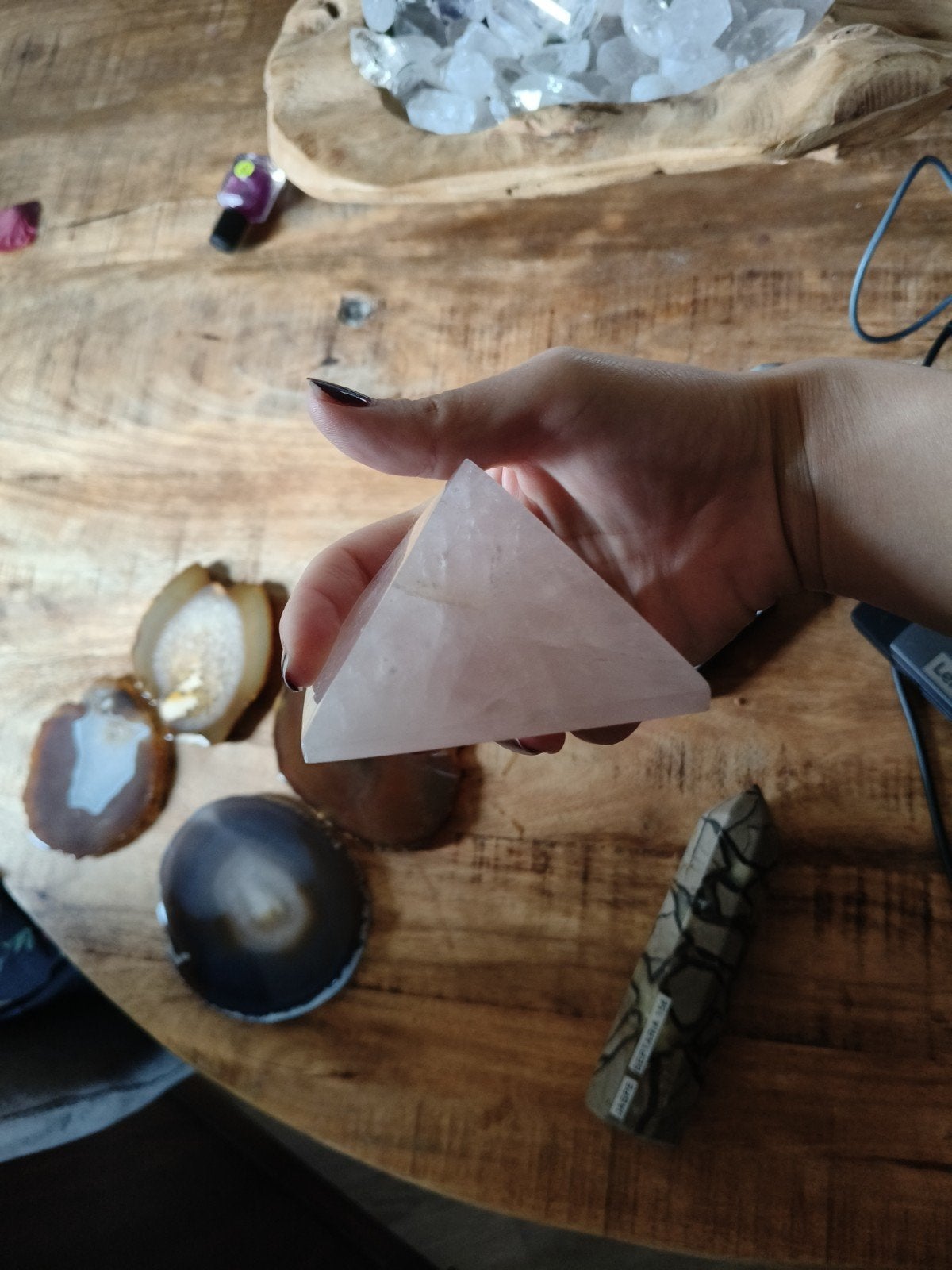 Rozenkwarts Piramide - edelsteen, Ophalen of Verzenden, Mineraal