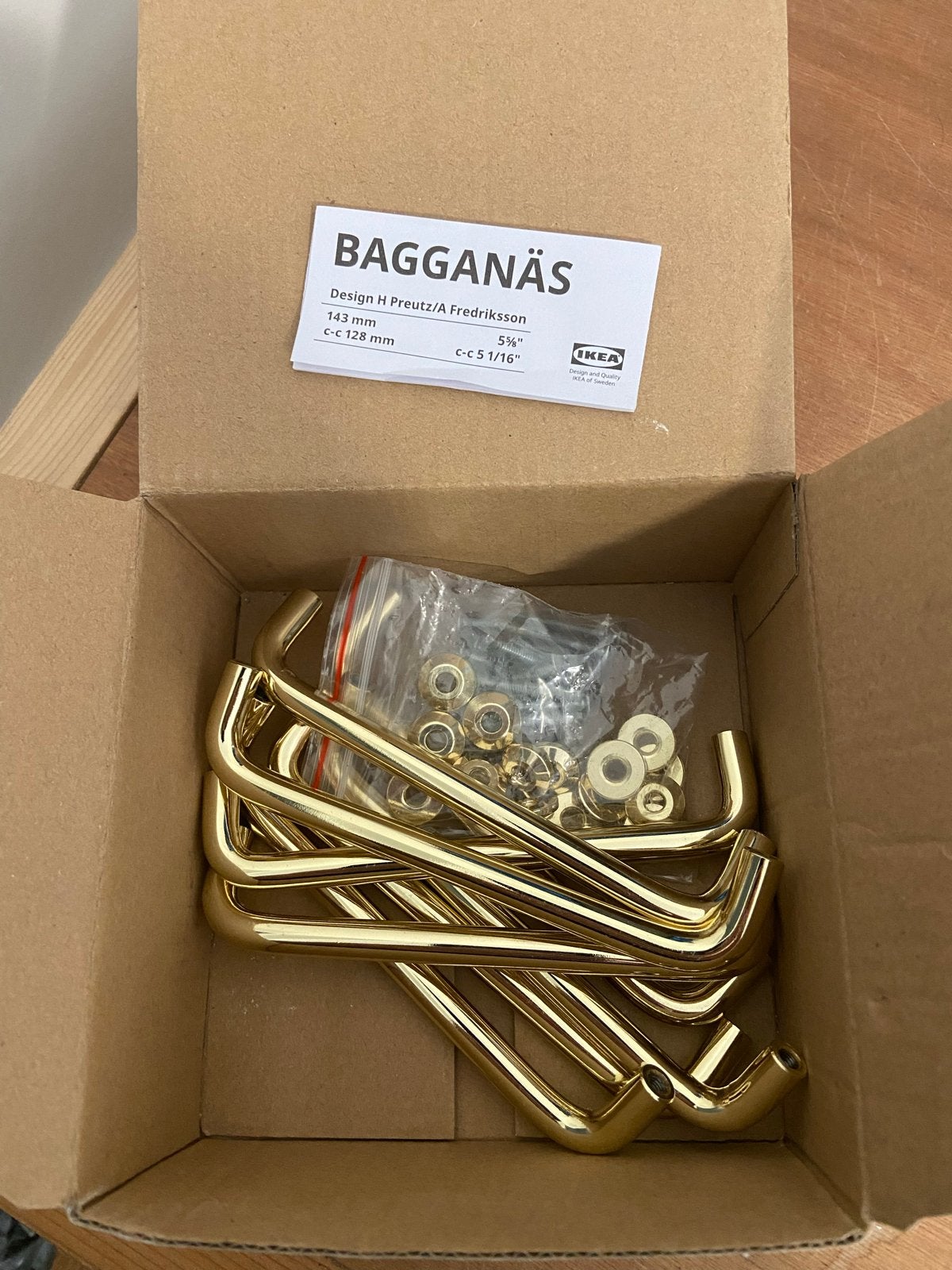IKEA Bagganäs handgrepen goud (143 mm), Overige typen, Goud, IKEA, Nieuw