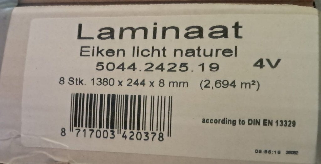 1,5 Pak Nieuw Laminaat Ambiant Ingelstad Eiken Licht Naturel, Ophalen, Nieuw, 75 m² of meer, Laminaat