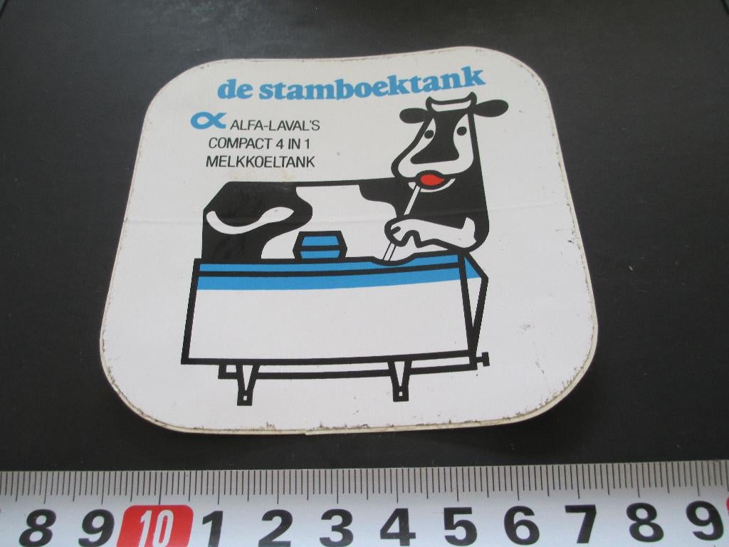 sticker alfa-laval compact 4 in 1 melk koeltank stamboektank, Verzamelen, Ophalen, Zo goed als nieuw