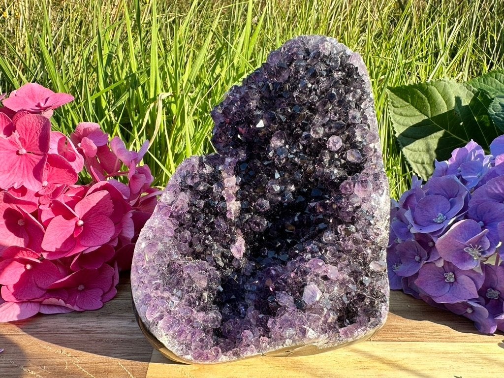 Amethist cutbase geode, dieppaars AA kwaliteit, Ophalen of Verzenden