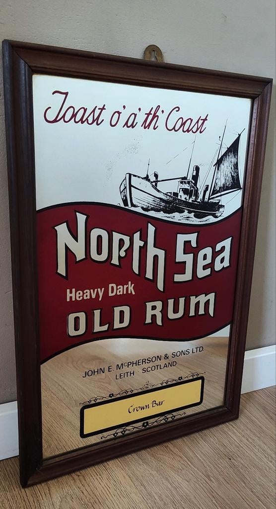 Spiegel - North Sea heavy dark old rum, Verzamelen, Ophalen, Reclamebord
