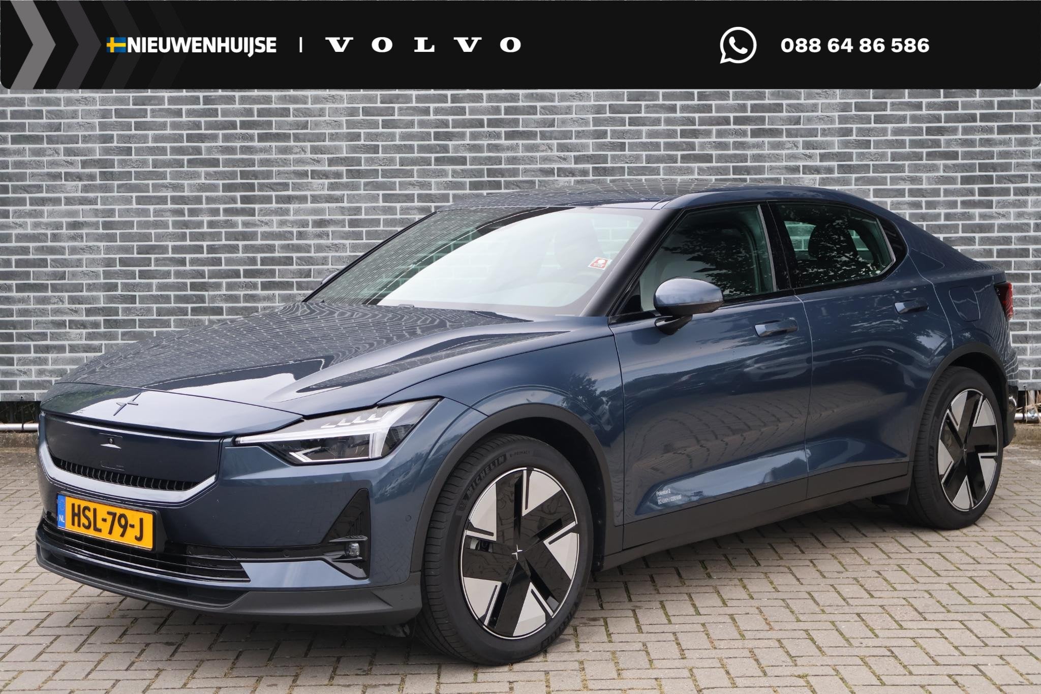 Polestar 2 Long Range Single Motor 82 kWh | Trekhaak | Panor, Auto's, 82 kWh, Blauw, Origineel Nederlands, 1984 kg