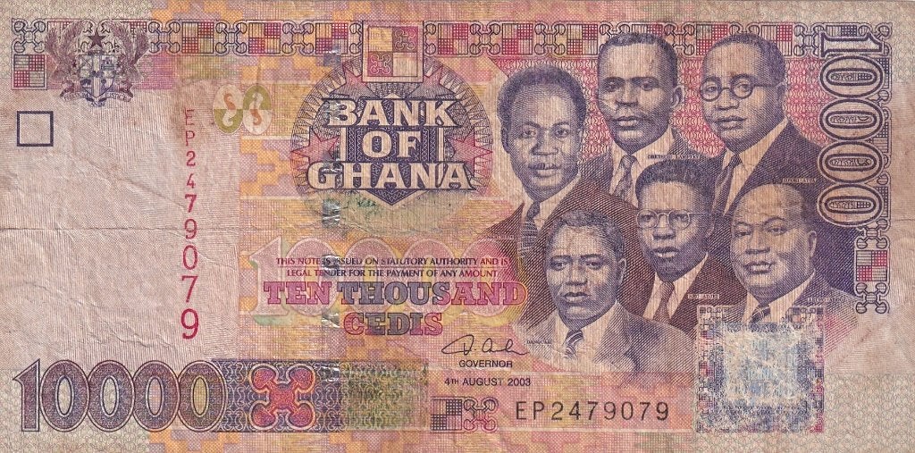 Ghana 10.000 cedis 4-8-2003, Postzegels en Munten, Verzenden, Overige landen, Los biljet