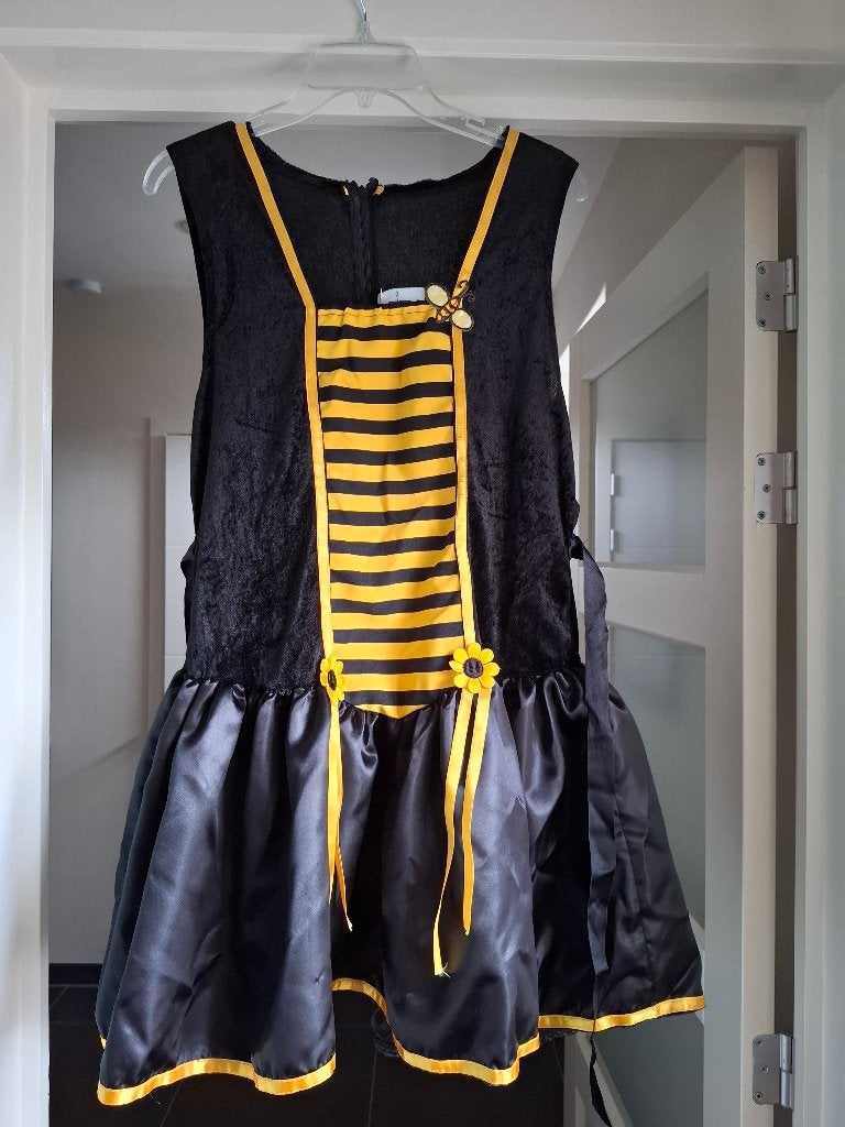 Bijenkostuum jurk, Carnaval, Maat 46/48 (XL) of groter, Ophalen of Verzenden, Zo goed als nieuw