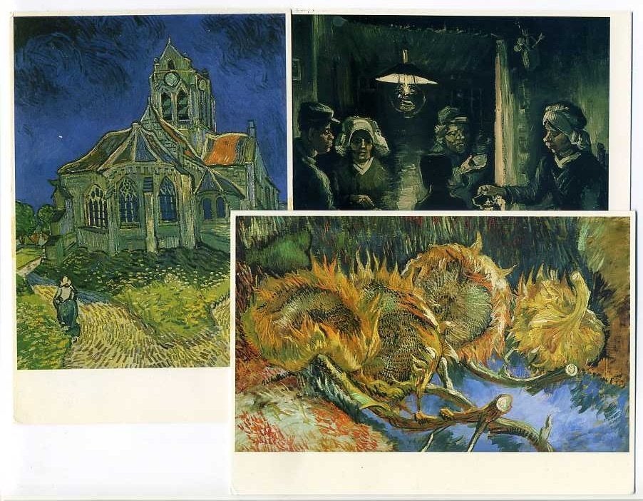 Vincent van Gogh (3x), Ophalen of Verzenden, 1980 tot heden, Gelopen, Overige thema's