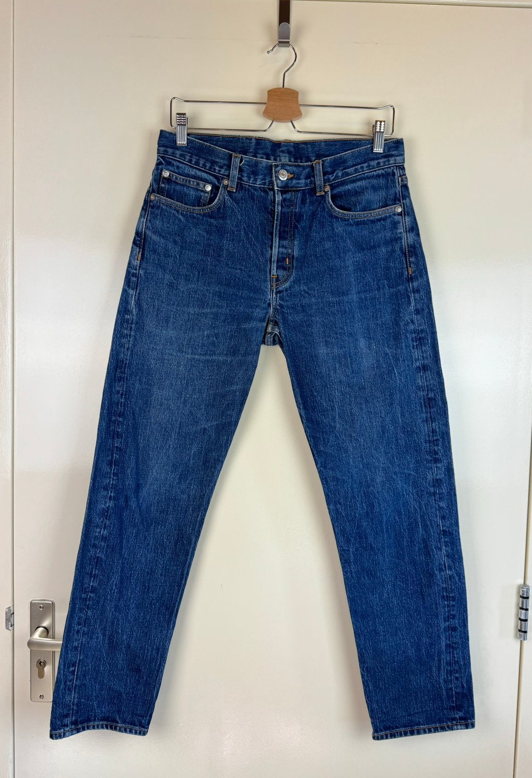 ARKET Regular Straight Cropped Jeans Pants Mom Boyfriend M, Kleding | Dames, Ophalen of Verzenden, Zo goed als nieuw, Blauw, W30 - W32 (confectie 38/40)