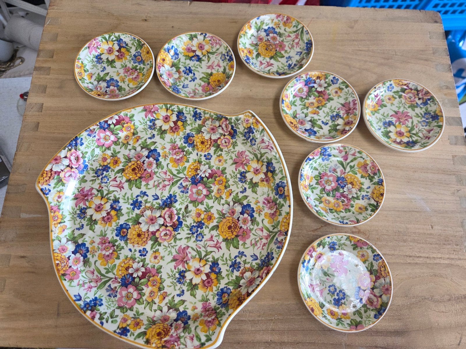 Vintage Maastrichtse aardewerk petit four set, Antiek en Kunst, Ophalen of Verzenden