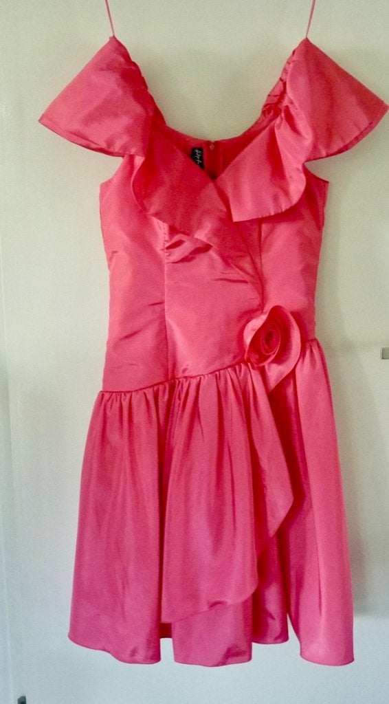 MP903 Mooie gave roze vintage balroom jurk  €5, Ophalen of Verzenden, Zo goed als nieuw, Roze, Onder de knie