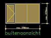 Gezocht houten / kunststof kozijn met links enkele loopdeur, Ophalen, Gebruikt, Deurkozijn, 225 cm of meer