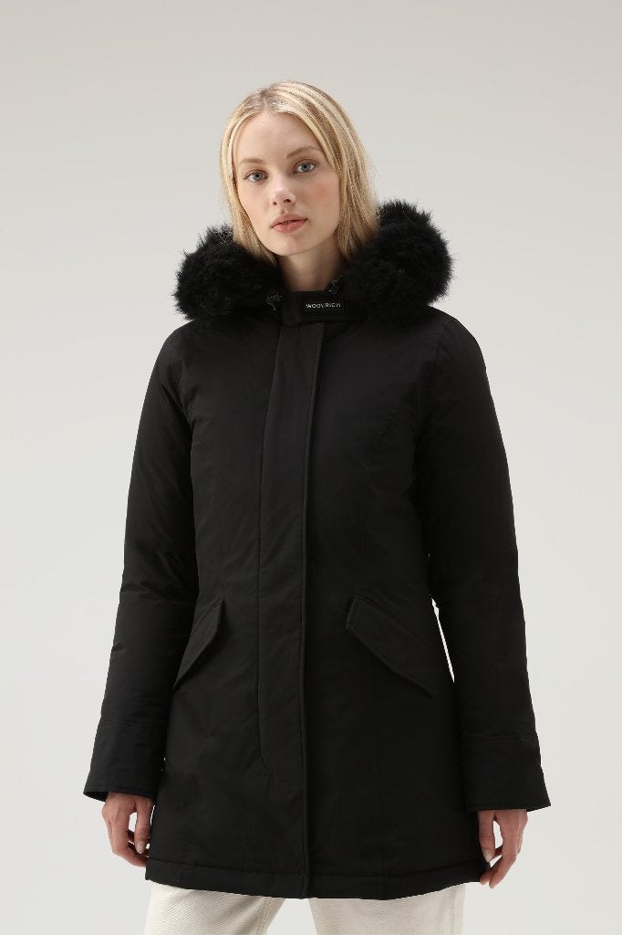 Woolrich donsjas twv € 990 nieuw, Verzenden, Zwart, Maat 42/44 (L), Pauw