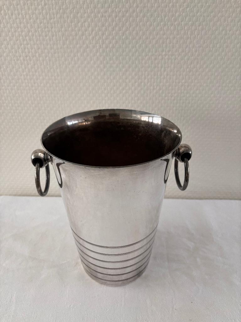 Art Deco verzilverde champagnekoeler / wijnkoeler., Ophalen of Verzenden