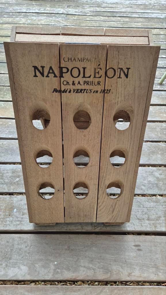 Houten wijnrek - 2x9 flessen, Ophalen, Gebruikt, Hout, 5 tot 15 flessen