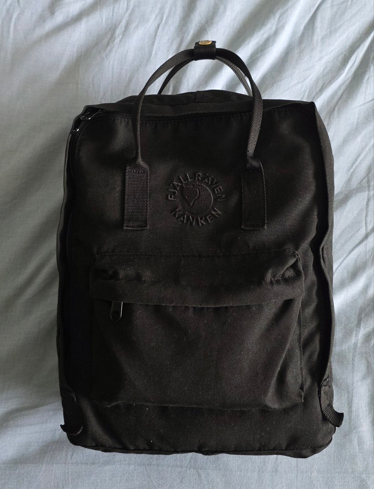 Fjällräven Re-Kånken 16l Rugzak - zwart, Sieraden, Tassen en Uiterlijk, Tassen | Rugtassen, Overige merken, Gebruikt, 25 tot 40 cm