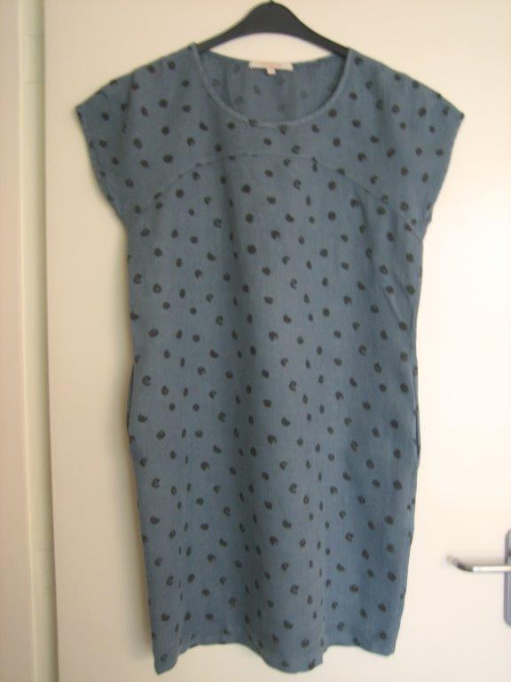 Speels blauw polkadot jurk LA FEE MARABOUTEE 40-42 snazzeys, Zo goed als nieuw, Onder de knie, La Fee Maraboutée, Maat 38/40 (M)