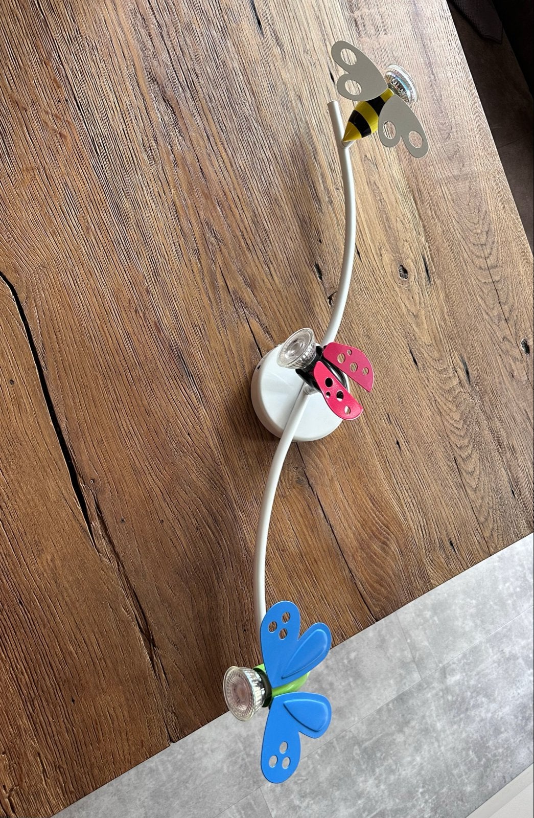 Kinderlamp met vlinder, bij en lieveheersbeestje, Metaal, Overige merken, Gebruikt, GU10