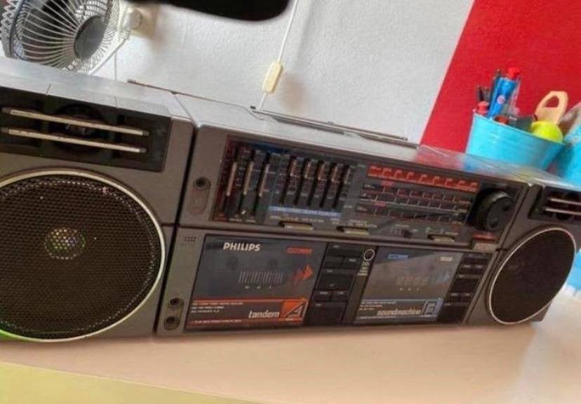 Vintage Philips radio/cassette speler boombox, Ophalen, Zo goed als nieuw