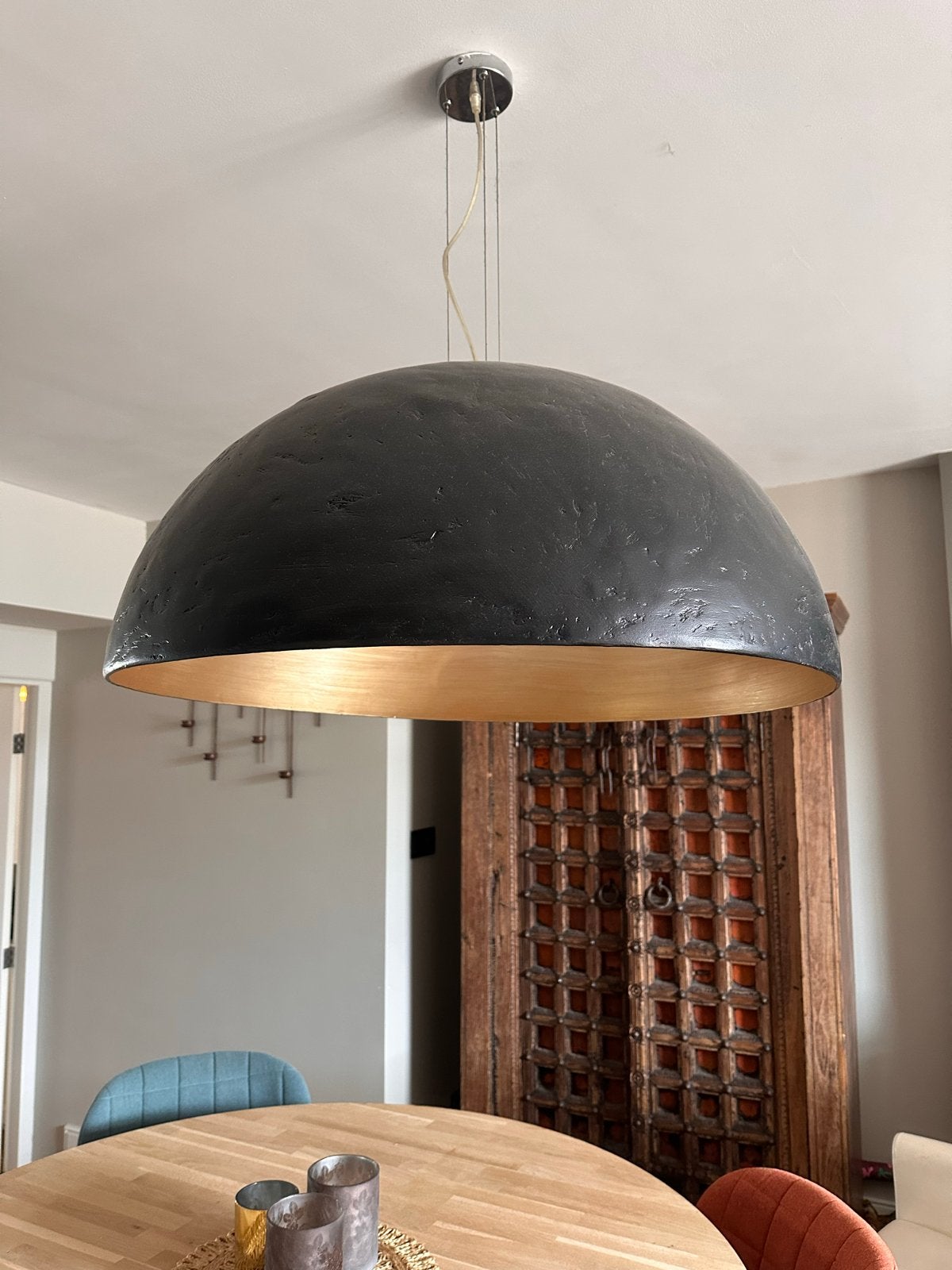 Exclusieve handgemaakte design hanglamp – Duran – Ø80 c, Huis en Inrichting, Lampen | Hanglampen, Ophalen, Zo goed als nieuw, Overige materialen