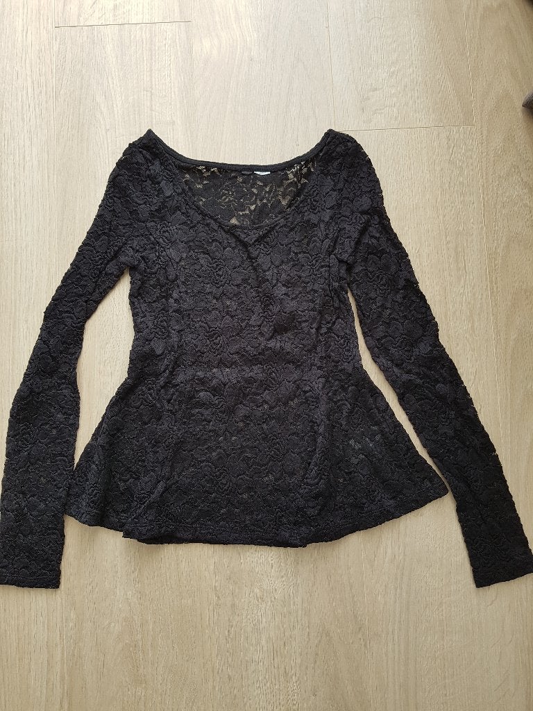 Zwart kanten top, Vero Moda, maat XS, Vero Moda, Zwart, Ophalen of Verzenden, Zo goed als nieuw