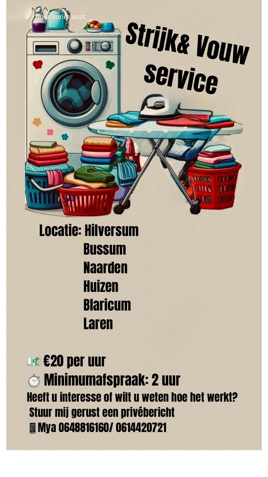 Strijk& vouw service, Schoonmaken