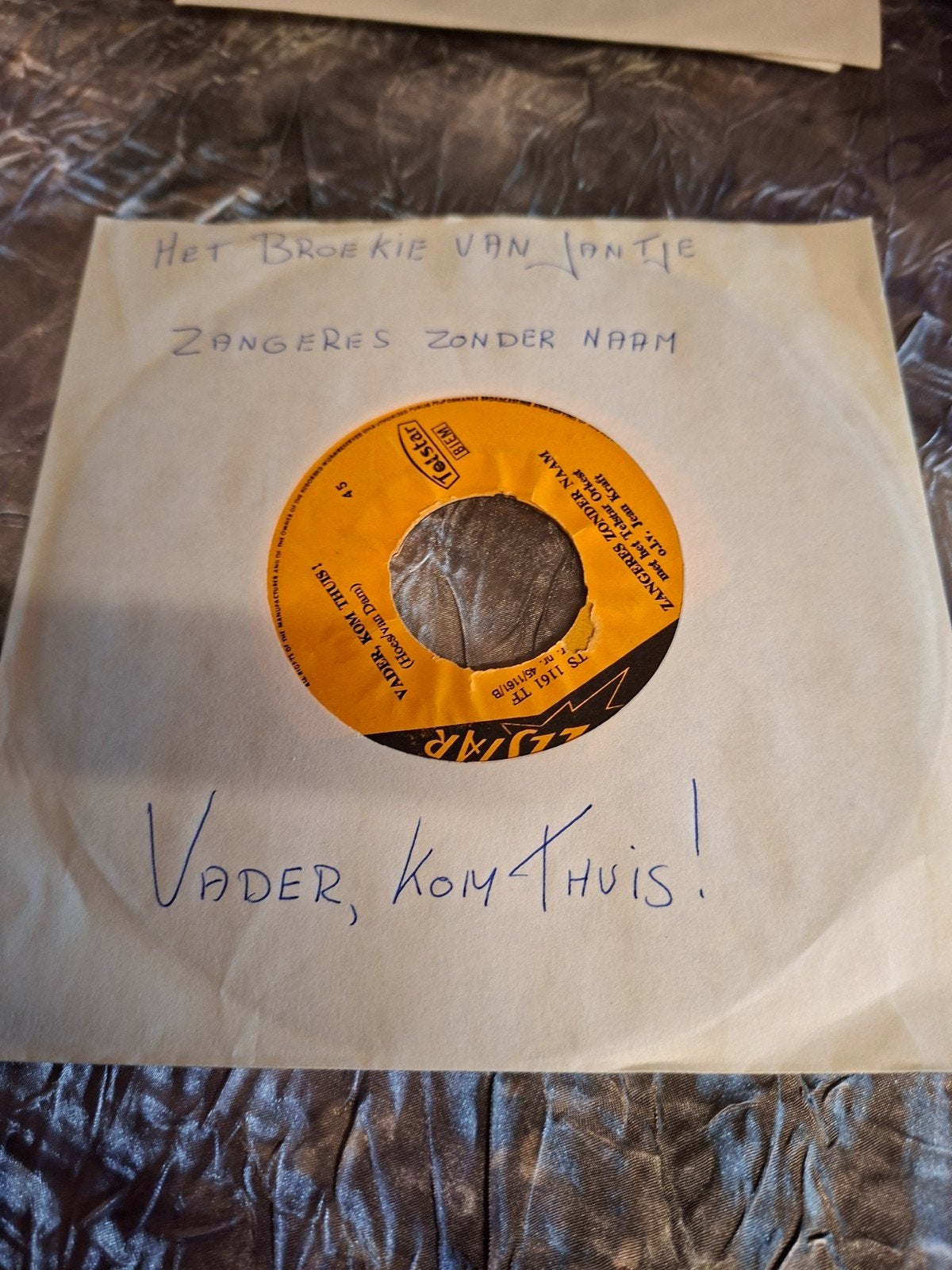 Zangeres Zonder Naam - Het Broekie van Jantje / Vader, Kom, Gebruikt, 7 inch, Ophalen of Verzenden, EP