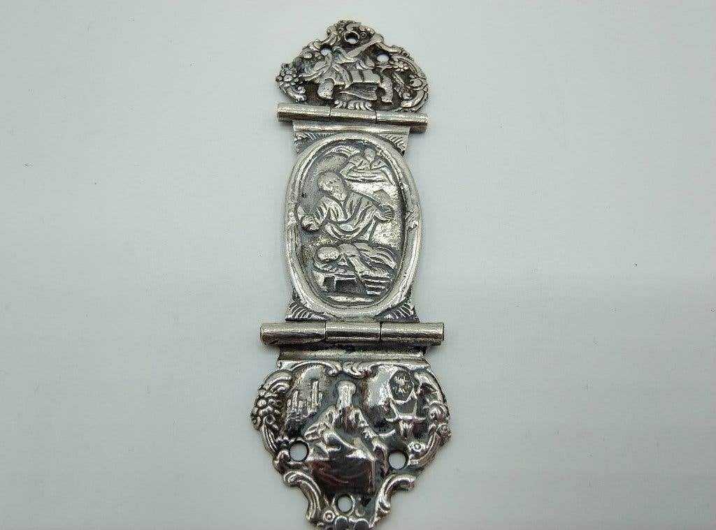 Zilveren bijbelslot, muiter, klamparm, aanzetstuk, 1820, Verzenden, Zilver
