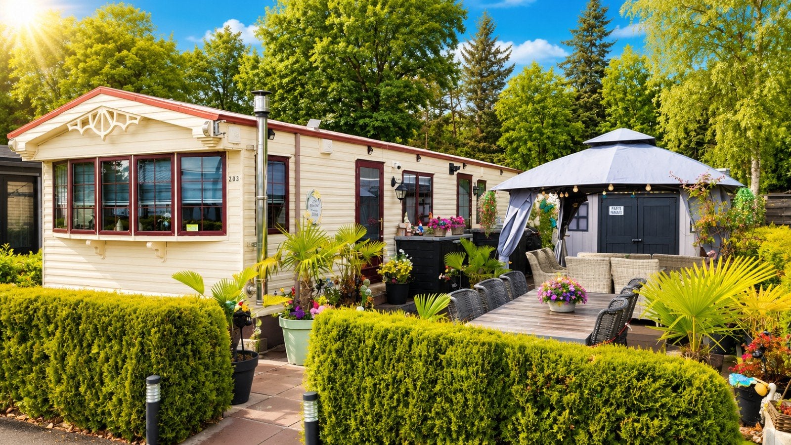 Stacaravan/Chalet Granada camping konijnenberg, Caravans en Kamperen, Stacaravans, tot en met 4, Ophalen