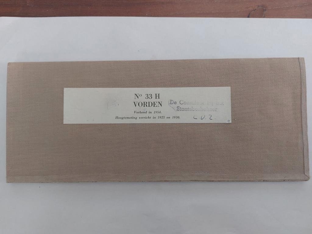 33H Stafkaart op linnen 1957 Voorst Zutphen Hengelo, Ophalen of Verzenden, 1800 tot 2000, Nederland, Departement van Defensie