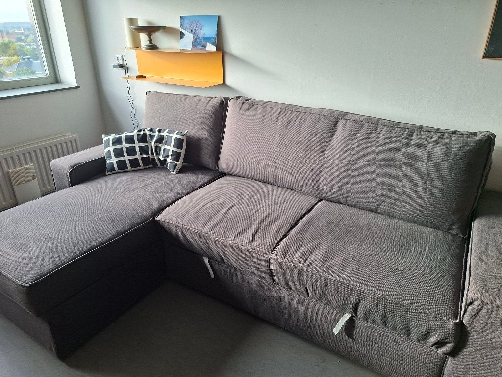 Leuke IKEA Vilasund slaapbank met opbergruimte te koop, Ophalen, Gebruikt, Tweepersoons, 140 cm