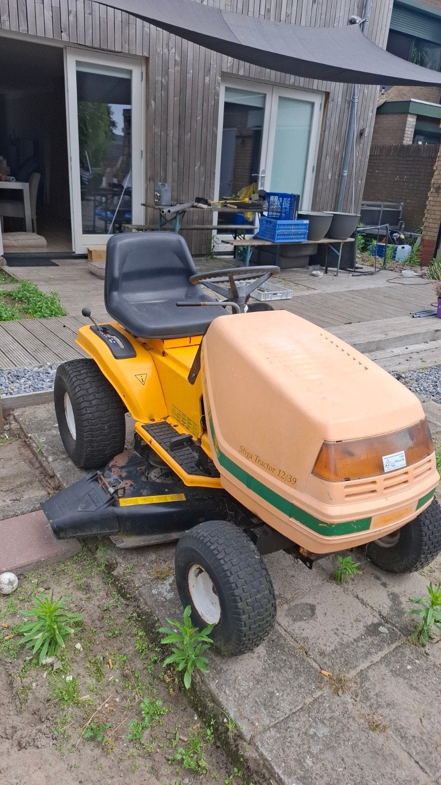 Stiga Tractor 12/39 Zitmaaier - Opknapper, Tuin en Terras, Grasmaaiers, Ophalen, Cirkelmaaier, Gebruikt, Stiga