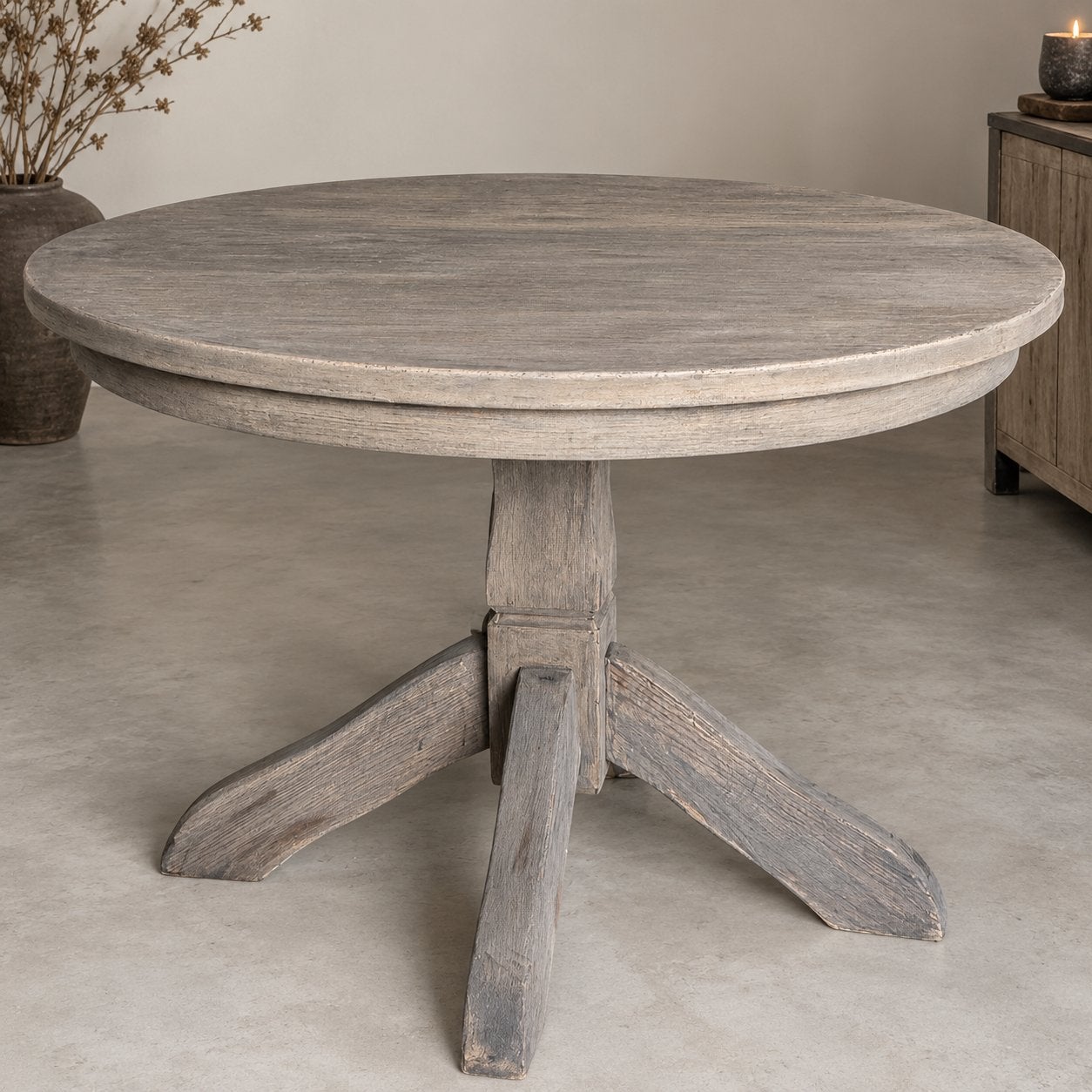 Sober | Landelijke Eikenhouten | Eettafel | 120cm, Ophalen of Verzenden, Zo goed als nieuw, Rond, 100 tot 150 cm
