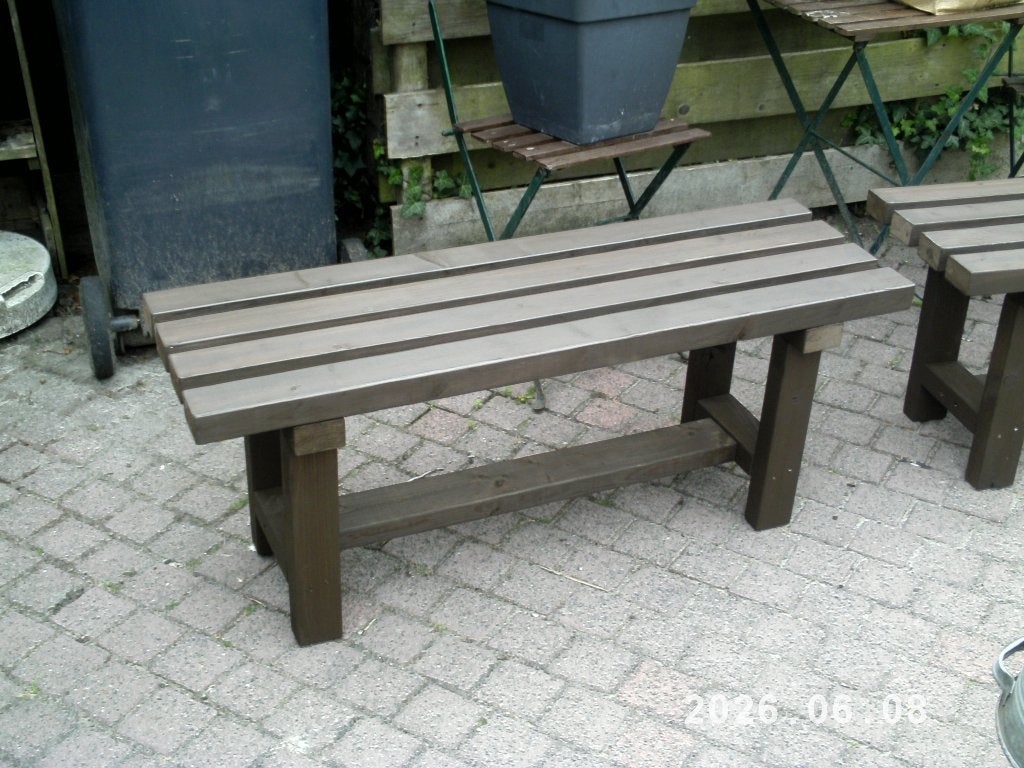 houten tuinbankjes, Ophalen, Zo goed als nieuw, Hout