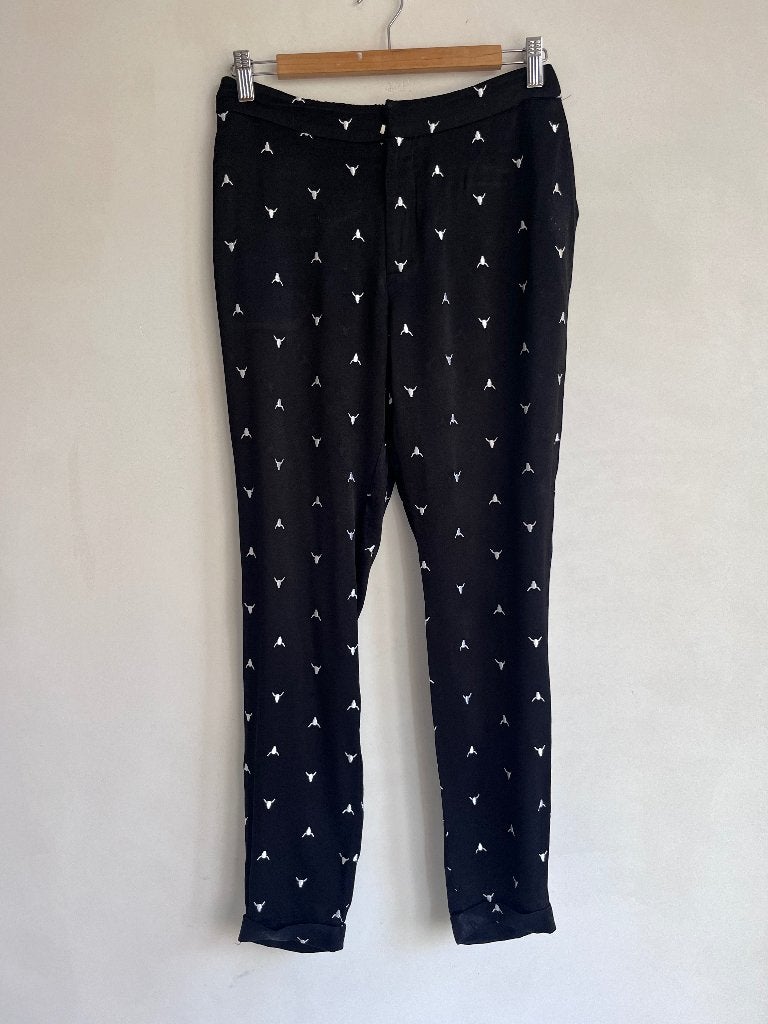Alix broek zwrat met wit maat m, Maat 38/40 (M), Alix the label, Verzenden, Zwart
