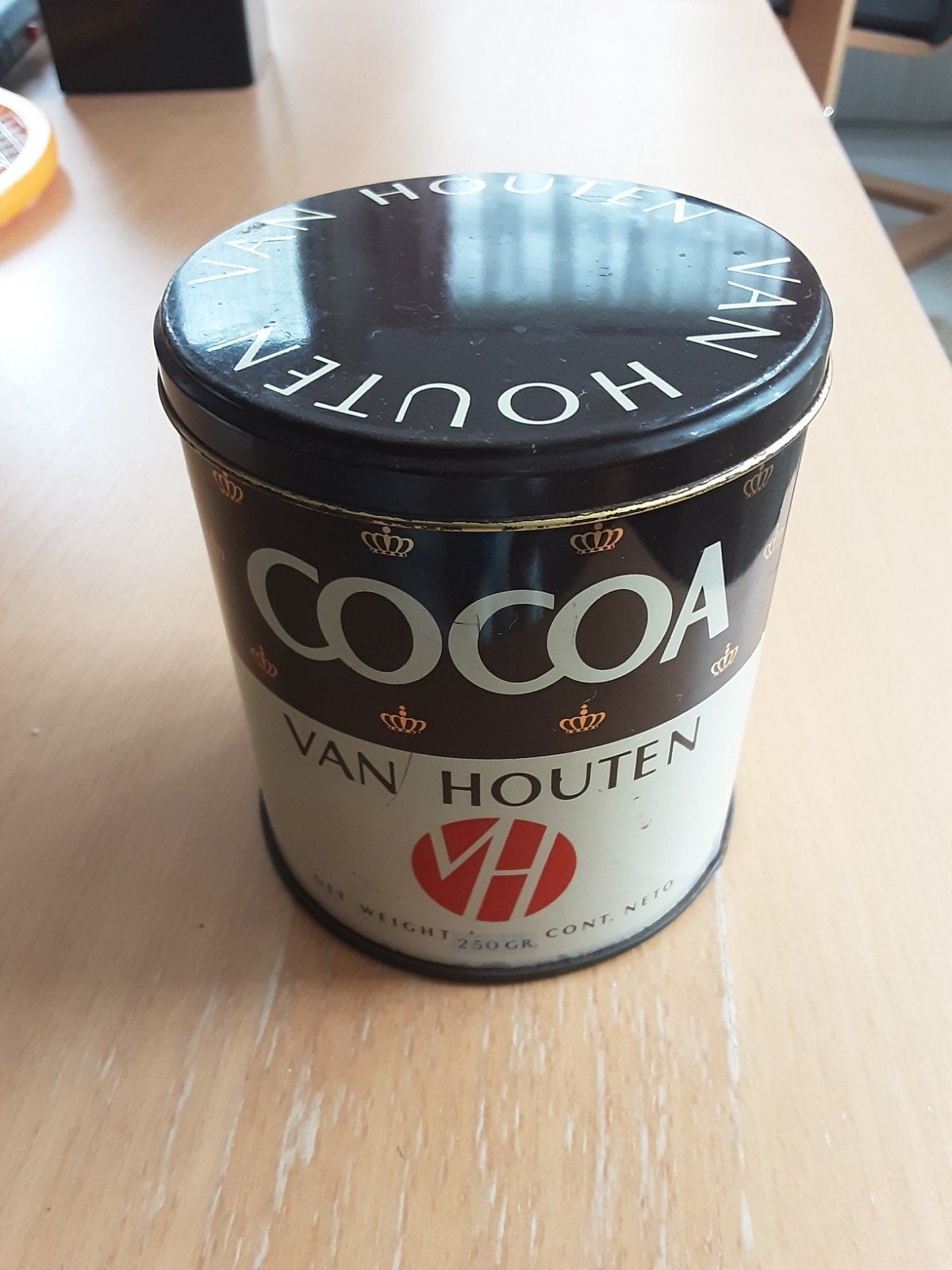 Vintage Van Houten Cacao Blik - 250 GR, Ophalen