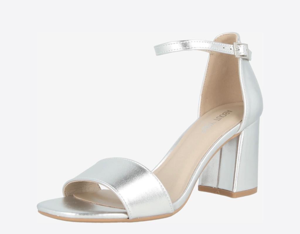 Sandalen, pumps, blokhakken, zilver maat 38, Ophalen of Verzenden, Zo goed als nieuw, Overige kleuren, Sandalen of Muiltjes