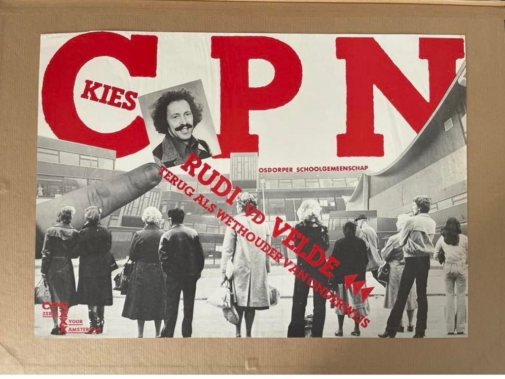 CPN Verkiezingsposters - Rudi Velde, Stadsvernieuwing, Verzamelen, Gebruikt, Rechthoekig Liggend, Ophalen of Verzenden, A1 t/m A3