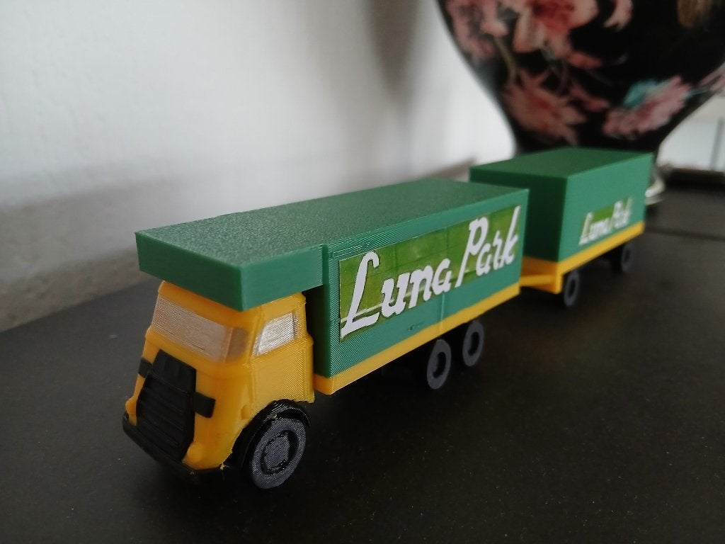 Luna Park vrachtwagen combinatie miniatuur KERMIS, Overige merken, 1:50 of kleiner, Nieuw, Ophalen of Verzenden