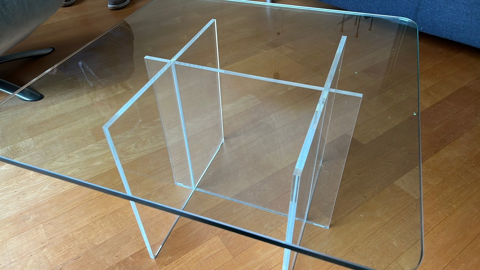 Salontafeltjeglas/plexiglas, Ophalen, Zo goed als nieuw, Vierkant, 50 tot 100 cm
