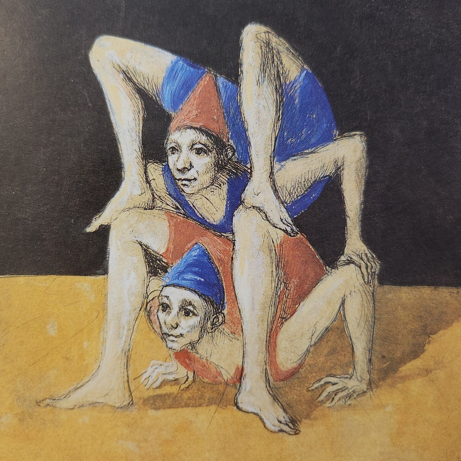 Kunstkaart Roland Devolder - Blauw-rode acrobaten (1992), Verzenden, 1980 tot heden, Ongelopen, Cultuur en Media