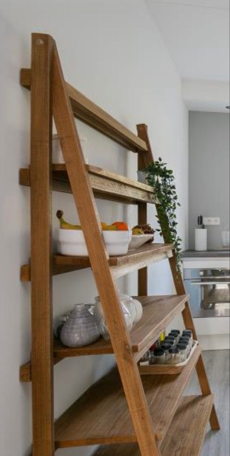 Houten ladderrek met 5 planken, Ophalen of Verzenden, Gebruikt